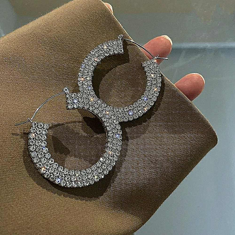 💋HOOPS LARGE RHINESTONE CRUSTED !!!